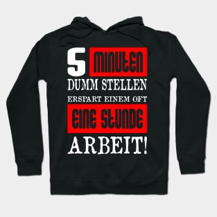 5 Minuten Dumm Stellen Erspart Einem Oft Eine Stunde Arbeit Hoodie